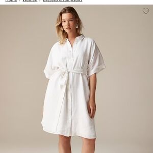 Jcrew Capitaine white button up dress with belt